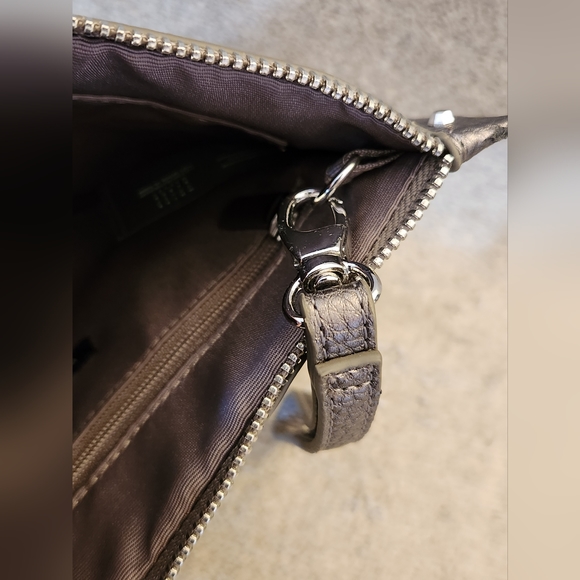 WHBM Envelope Clutch w/ Detachable Strap, Gray/Silver, NWOT - Picture 6 of 12